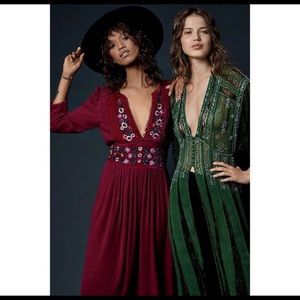 Free People Flora Embroidered Midi Dress Size XS